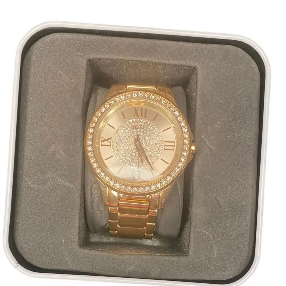 Relic Rose Gold Crystal Accent Watch – Roman Numerals – Needs Battery – w/ Case